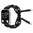 For Apple Watch 42mm Silk Silver Beads Braided Watch Band(Black) - Watch Bands by PMC TechLife | Online Shopping South Africa | PMC TechLife