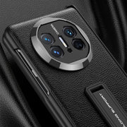 For Huawei Mate X5 GKK Magnetic Hinge Flip Leather Phone Case with Holder(Carbon Fiber)