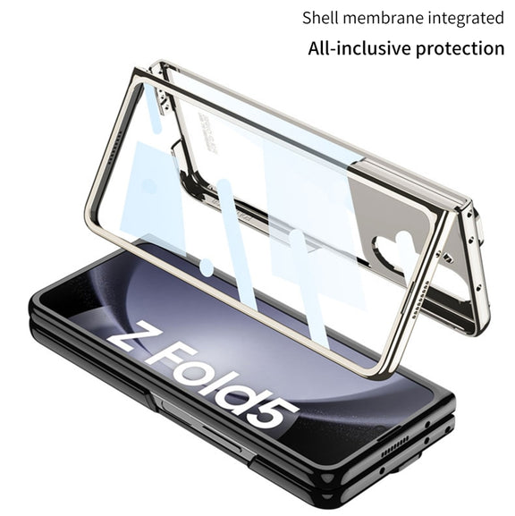 For Samsung Galaxy Z Fold5 GKK Integrated Push Lens Window PC Phone Case(Blue)