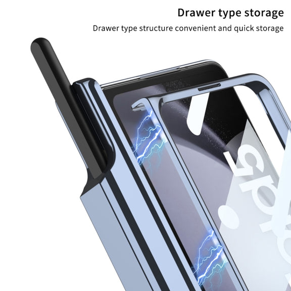 For Samsung Galaxy Z Fold5 GKK Integrated Push Lens Window PC Phone Case(Blue)