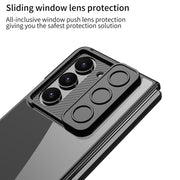 For Samsung Galaxy Z Fold5 GKK Integrated Push Lens Window PC Phone Case(Blue)