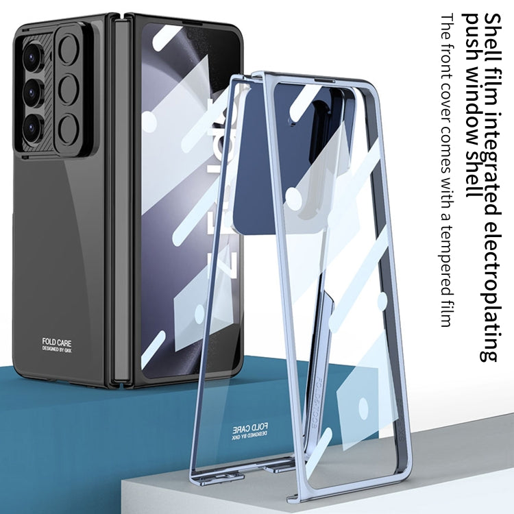 For Samsung Galaxy Z Fold5 GKK Integrated Push Lens Window PC Phone Case(Silver)