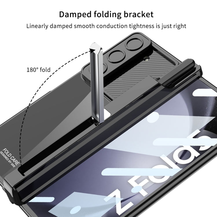 For Samsung Galaxy Z Fold5 5G GKK Integrated Push Lens Window Fold Hinge Phone Case with Pen Slots(Silver) - free shipping - PMC TechLife - Order now!