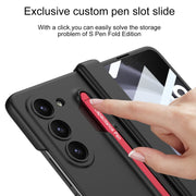 For Samsung Galaxy Z Fold5 5G GKK Integrated Fold Hinge Phone Case with Pen Slots, No Include Pen(Blue)