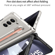 For Samsung Galaxy Z Fold5 5G GKK Integrated Fold Hinge Phone Case with Pen Slots, No Include Pen(Silver)