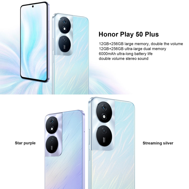Honor Play 50 Plus, 12GB+256GB, 6.8 inch MagicOS 7.2 Dimensity 6020 Octa Core up to 2.2GHz, Network: 5G, OTG, Not Support Google Play(Green)