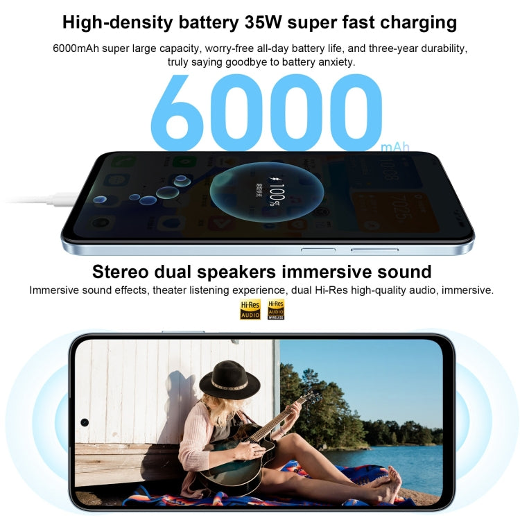 Honor Play 50 Plus, 12GB+256GB, 6.8 inch MagicOS 7.2 Dimensity 6020 Octa Core up to 2.2GHz, Network: 5G, OTG, Not Support Google Play(Silver)
