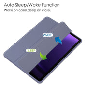 For Samsung Galaxy Tab S9 FE / S10 FE Acrylic 3-folding Smart Leather Tablet Case with Pen Slot(Lavender)