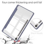 For Samsung Galaxy Tab S9 FE / S10 FE Acrylic 3-folding Smart Leather Tablet Case with Pen Slot(Lavender)