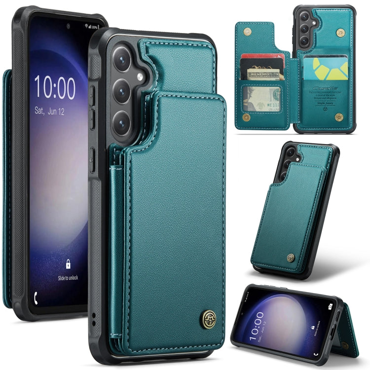 For Samsung Galaxy S23 FE 5G CaseMe C22 Card Slots Holder RFID Anti-theft Phone Case(Blue Green) - free shipping - PMC TechLife - Order now!