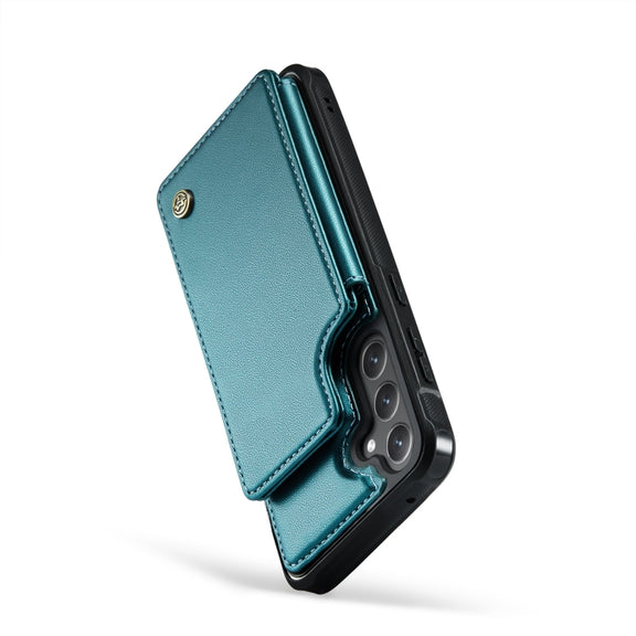 For Samsung Galaxy S23 FE 5G CaseMe C22 Card Slots Holder RFID Anti-theft Phone Case(Blue Green)
