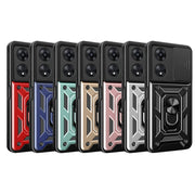 For OPPO A58 4G Global Sliding Camera Cover Design TPU+PC Phone Case(Black)