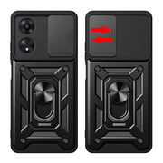 For OPPO A58 4G Global Sliding Camera Cover Design TPU+PC Phone Case(Black)