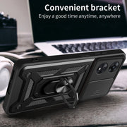 For OPPO A58 4G Global Sliding Camera Cover Design TPU+PC Phone Case(Black)