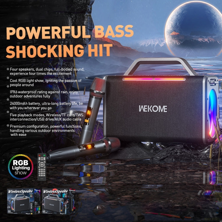 WK Beluga D1 Performer Outdoor Portable Bluetooth Speaker(Black) - free shipping - PMC TechLife - Order now!