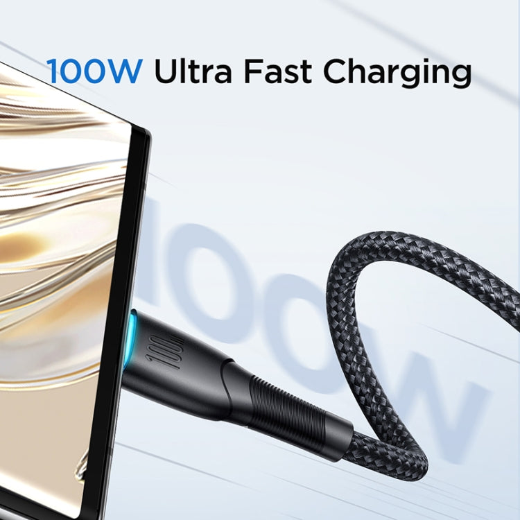 JOYROOM SA32-AC6 Starry Series 100W USB to USB-C / Type-C Fast Charging Data Cable, Length:1m(Black)