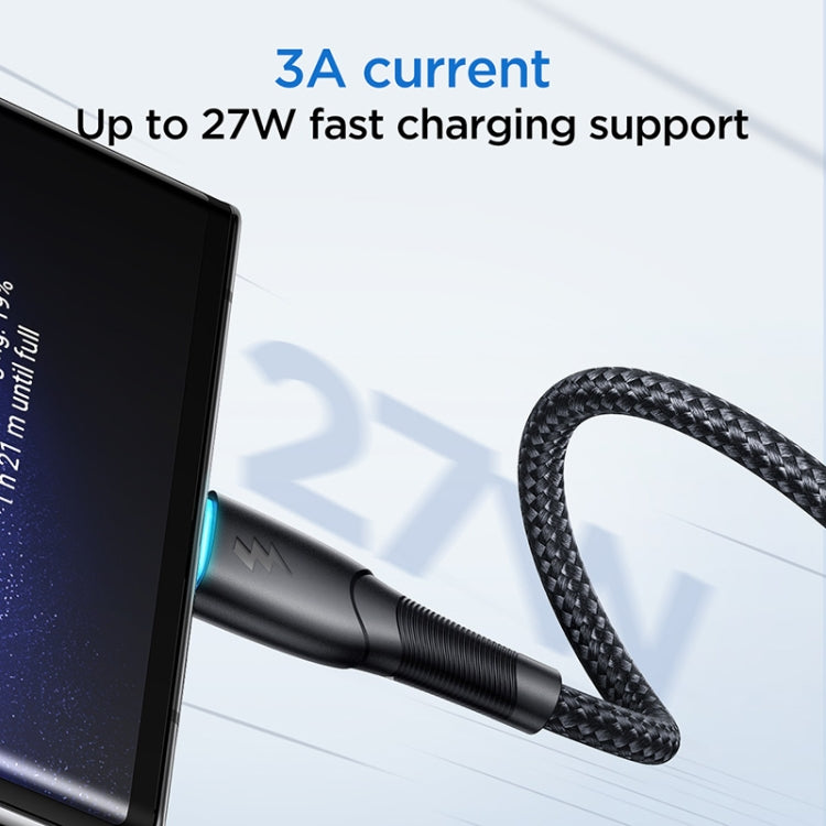 JOYROOM SA32-AC3 Starry Series 3A USB to USB-C / Type-C Fast Charging Data Cable, Length:1m(Black) - free shipping - PMC TechLife - Order now!