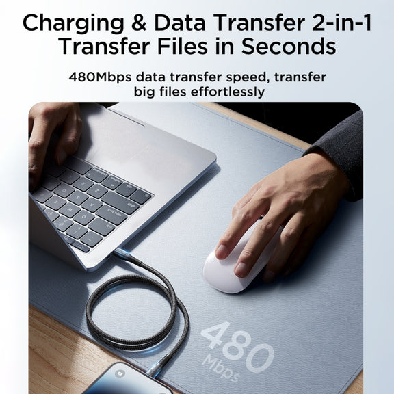 JOYROOM SA32-CL3 Starry Series 30W USB-C / Type-C to 8 Pin Fast Charging Data Cable, Length:1m(Black)