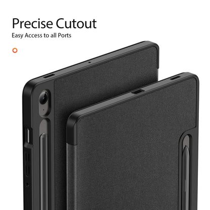For Samsung Galaxy Tab S9 FE / S10 FE DUX DUCIS Domo Series Magnetic Flip Leather Tablet Case(Black) - Galaxy Tab S9 FE by DUX DUCIS | Online Shopping South Africa | PMC Jewellery | Buy Now Pay Later Mobicred