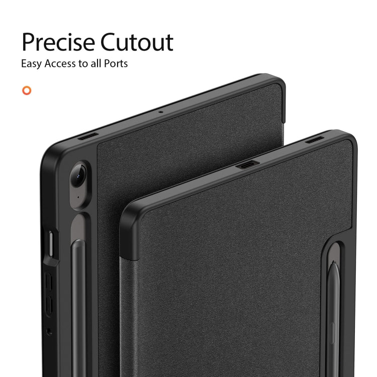For Samsung Galaxy Tab S9 FE / S10 FE DUX DUCIS Domo Series Magnetic Flip Leather Tablet Case(Black)