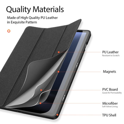 For Samsung Galaxy Tab S9 FE / S10 FE DUX DUCIS Domo Series Magnetic Flip Leather Tablet Case(Black) - Galaxy Tab S9 FE by DUX DUCIS | Online Shopping South Africa | PMC Jewellery | Buy Now Pay Later Mobicred