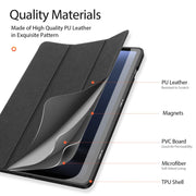 For Samsung Galaxy Tab S9 FE / S10 FE DUX DUCIS Domo Series Magnetic Flip Leather Tablet Case(Black)