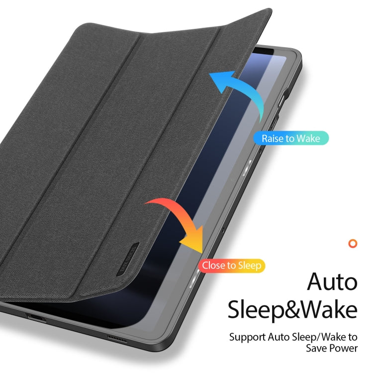 For Samsung Galaxy Tab S9 FE / S10 FE DUX DUCIS Domo Series Magnetic Flip Leather Tablet Case(Black)