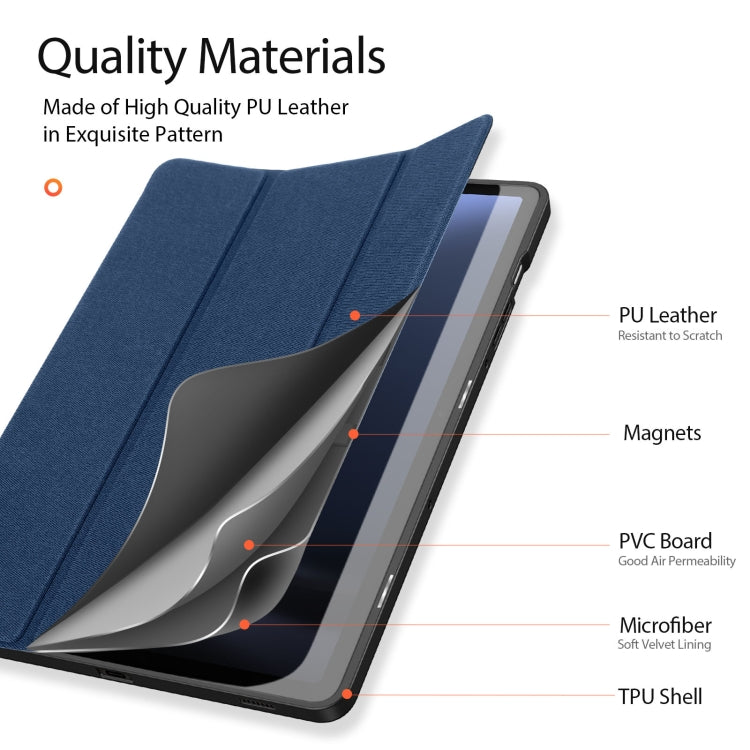 For Samsung Galaxy Tab S9 FE / S10 FE DUX DUCIS Domo Series Magnetic Flip Leather Tablet Case(Blue) - Galaxy Tab S9 FE by DUX DUCIS | Online Shopping South Africa | PMC TechLife | Buy Now Pay Later Mobicred