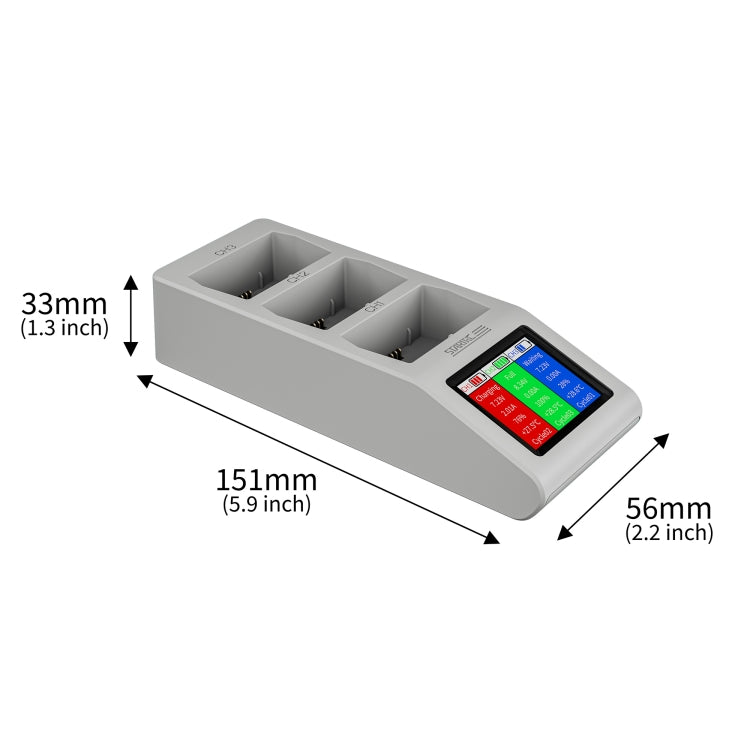 For DJI Mini 4 Pro / Mini 3/ Mini 3 Pro STARTRC 3 in 1 Charging Butler Battery Charger with Screen(Grey) - free shipping - PMC Jewellery - Order now!