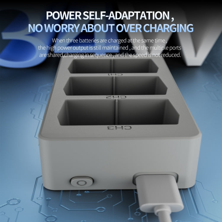 For DJI Mini 4 Pro / Mini 3/ Mini 3 Pro STARTRC 3 in 1 Charging Butler Battery Charger with Screen(Grey) - free shipping - PMC Jewellery - Order now!