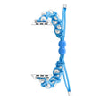 For Apple Watch SE 2023 44mm Paracord Gypsophila Beads Drawstring Braided Watch Band(Blue) - Watch Bands by PMC TechLife | Online Shopping South Africa | PMC TechLife