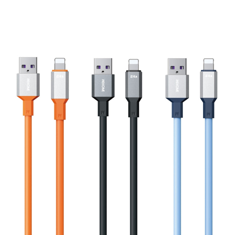 WK WDC-17 2.4A USB to 8 Pin Silicone Data Cable, Length: 1.2m(Orange) - Normal Style Cable by WK | Online Shopping South Africa | PMC TechLife | Buy Now Pay Later Mobicred