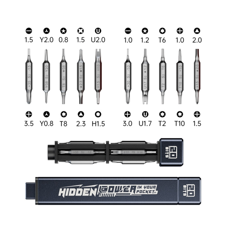 JAKEMY JM-8195 21 in 1 S-2 Bits Square Handle Design Screwdriver(Blue) - free shipping - PMC TechLife - Order now!