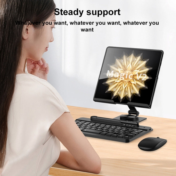 For Honor Magic V2 GKK Bluetooth Keyboard + Folding Holder + Capacitive Pen + Bluetooth Mouse(Black) - Others Keyboard by GKK | Online Shopping South Africa | PMC Jewellery | Buy Now Pay Later Mobicred