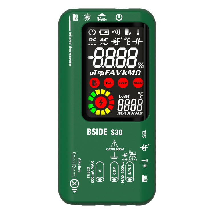 BSIDE S30 Smart Color Screen Infrared Temperature Measurement Multimeter(Green) - free shipping - PMC TechLife - Order now!