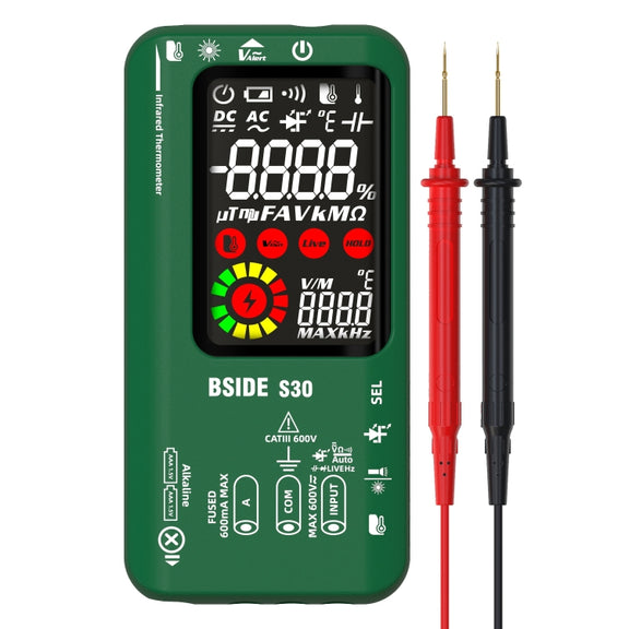 BSIDE S30 Smart Color Screen Infrared Temperature Measurement Multimeter(Green)