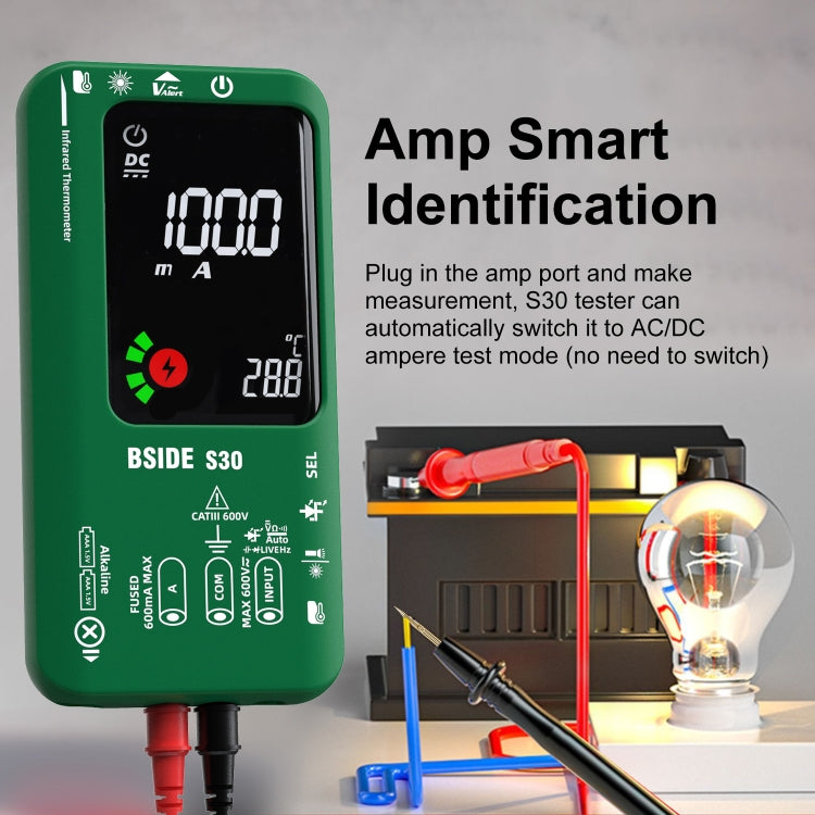 BSIDE S30 Smart Color Screen Infrared Temperature Measurement Multimeter(Green) - free shipping - PMC TechLife - Order now!