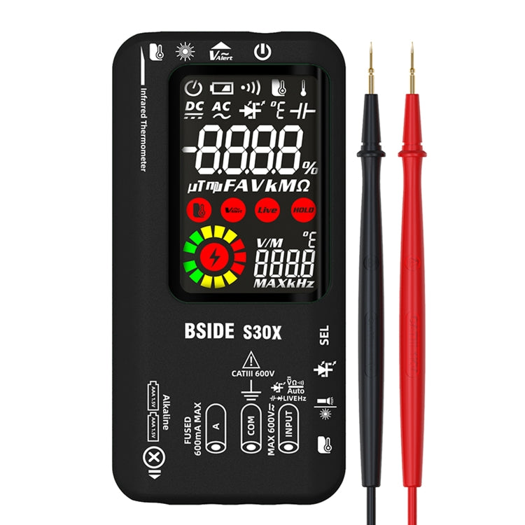 BSIDE S30X Smart Color Screen Infrared Temperature Measurement Multimeter(Black) - free shipping - PMC TechLife - Order now!