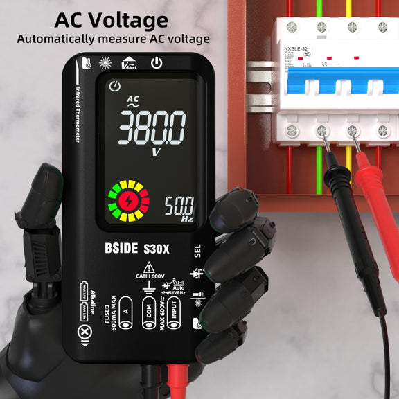 BSIDE S30X Smart Color Screen Infrared Temperature Measurement Multimeter(Black)
