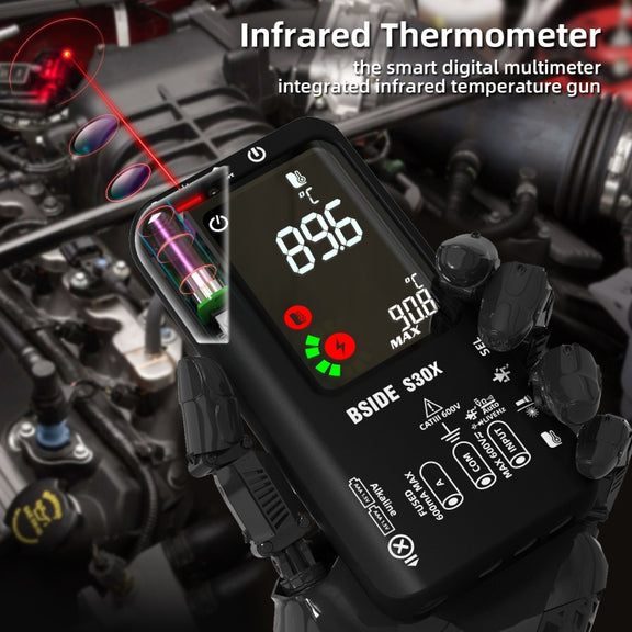 BSIDE S30X Smart Color Screen Infrared Temperature Measurement Multimeter(Black)