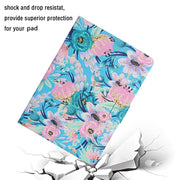 For Samsung Galaxy Tab A9 Flower Pattern Horizontal Flip PU Tablet Case with Sleep / Wake-up Function(Pink Flower)