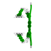 For Apple Watch 42mm Paracord Row Beads Drawstring Braided Watch Band(Green)