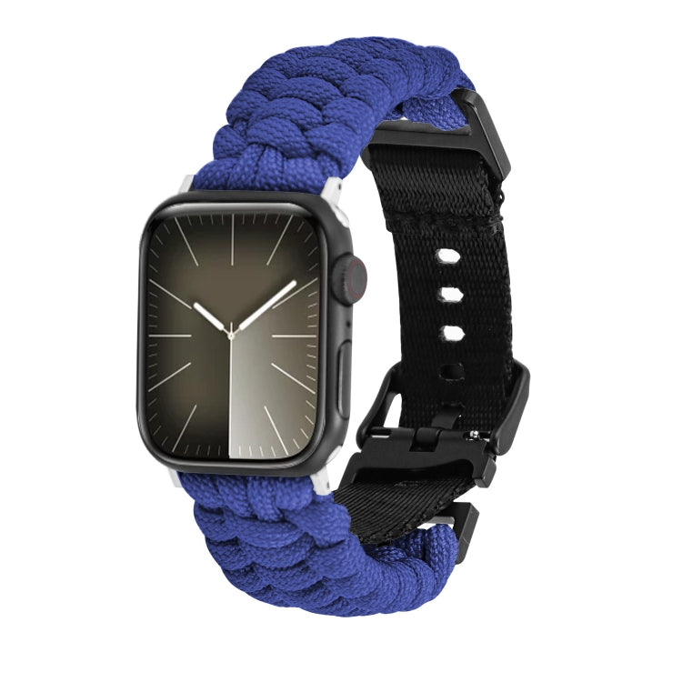 For Apple Watch 42mm Paracord Plain Braided Webbing Buckle Watch Band(Blue) - free shipping - PMC TechLife - Order now!