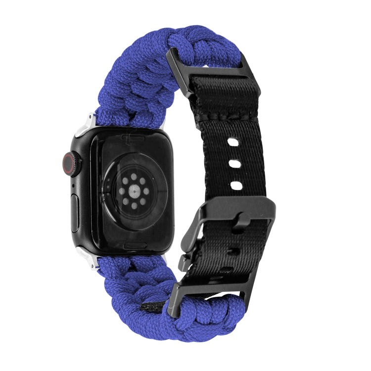For Apple Watch 42mm Paracord Plain Braided Webbing Buckle Watch Band(Blue) - free shipping - PMC TechLife - Order now!