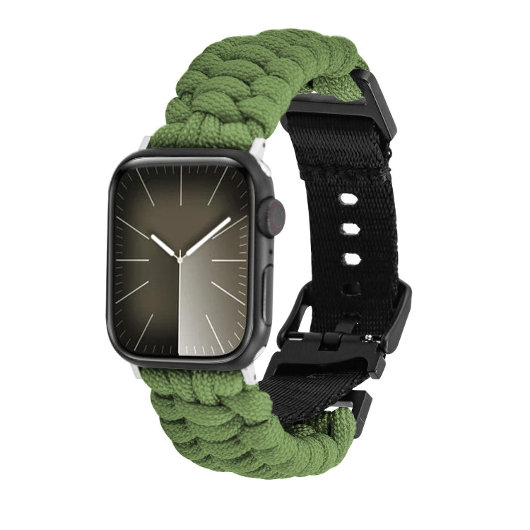 For Apple Watch 38mm Paracord Plain Braided Webbing Buckle Watch Band(Army Green) - free shipping - PMC TechLife - Order now!