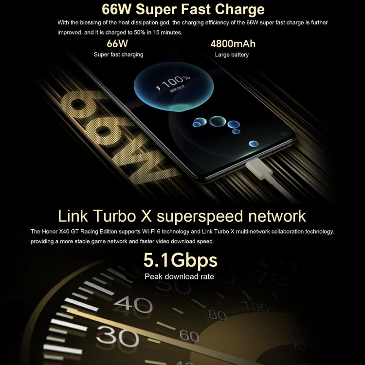 Honor X40 GT Racing, 12GB+256GB, 6.81 inch Magic OS 7.0 Snapdragon 888 Octa Core up to 2.84GHz, Network: 5G, OTG, NFC, Not Support Google Play(Magic Night Black) - free shipping - PMC TechLife - Order now!