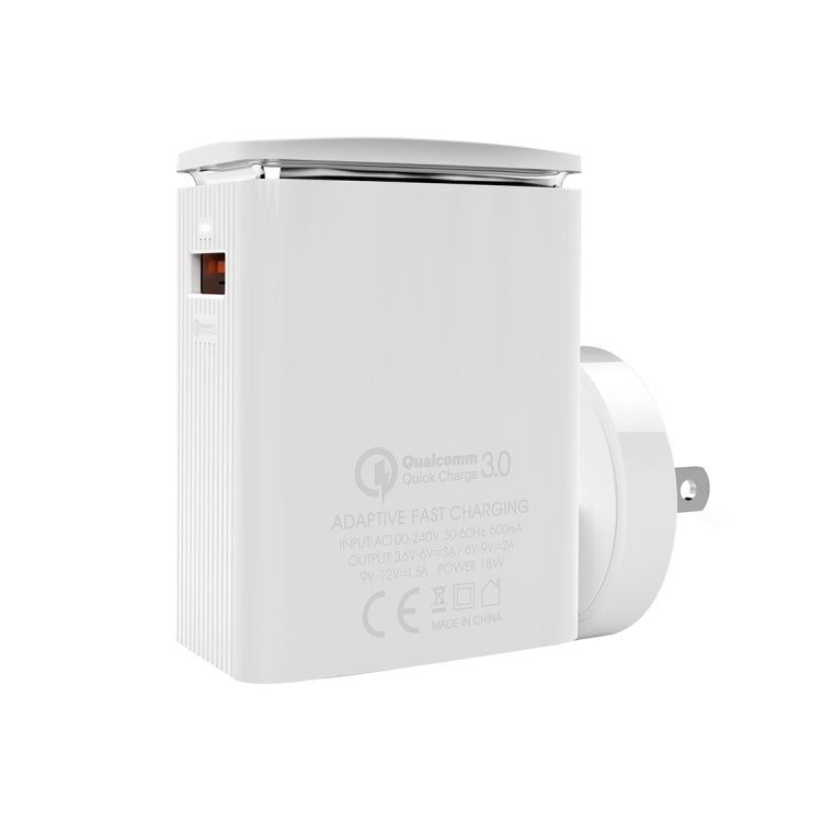 LDNIO A1301Q 2 in 1 18W QC3.0 USB Interface Travel Charger Mobile Phone Charger with 8 Pin Data Cable, US Plug - USB Charger by LDNIO | Online Shopping South Africa | PMC TechLife | Buy Now Pay Later Mobicred