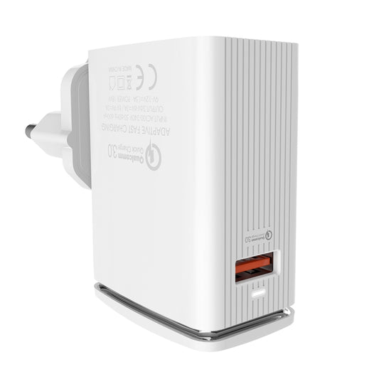 LDNIO A1301Q 2 in 1 18W QC3.0 USB Interface Travel Charger Mobile Phone Charger with 8 Pin Data Cable, EU Plug - free shipping - PMC Jewellery - Order now!