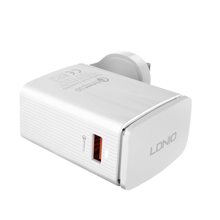 LDNIO A1301Q 2 in 1 18W QC3.0 USB Interface Travel Charger Mobile Phone Charger with 8 Pin Data Cable, EU Plug - free shipping - PMC Jewellery - Order now!