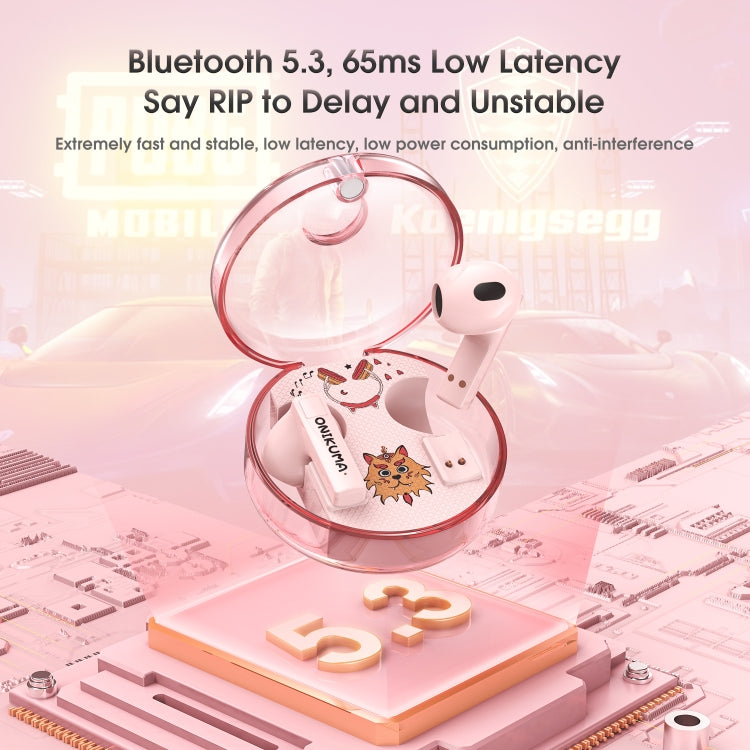 ONIKUMA T301 Transparent Cartoon Wireless Bluetooth Earphone(Pink) - free shipping - PMC TechLife - Order now!